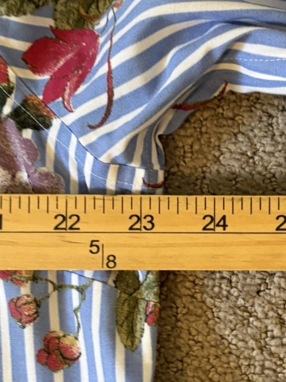 CHICO'S Floral Striped No Iron Tunic Shirt Size 3 (US XL 16/18) - Picture 13 of 15